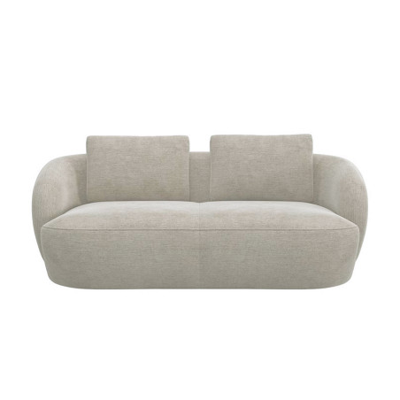 Canapé Torino Flexlux en tissu burano coloris mushroom 2.5 places - vue de face I Axodeco.fr