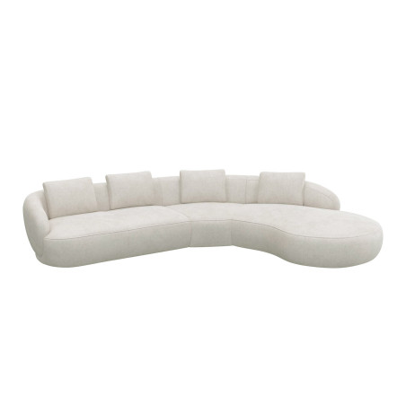Canapé d'angle droit Torino Flexlux en tissu burano coloris champagne  - vue latérale I Axodeco.fr