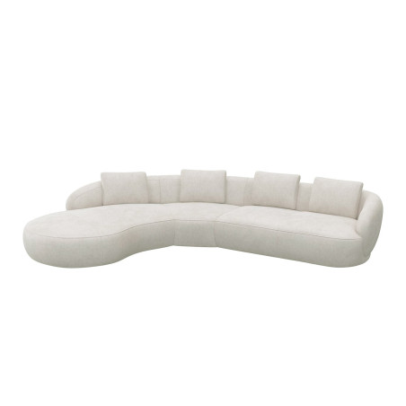 Canapé d'angle gauche Torino Flexlux en tissu burano coloris champagne  - vue latérale I Axodeco.fr