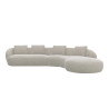 Canapé d'angle droit Torino Flexlux en tissu burano coloris mushroom  - vue de face I Axodeco.fr