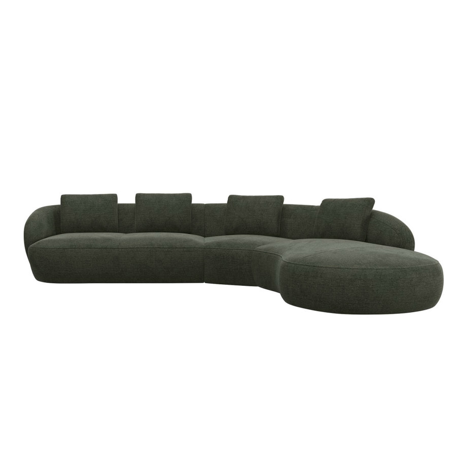 Canapé d'angle droit Torino Flexlux en tissu burano coloris turtle  - vue de face I Axodeco.fr