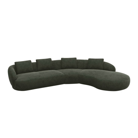 Canapé d'angle droit Torino Flexlux en tissu burano coloris turtle  - vue latérale I Axodeco.fr