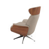 Fauteuil Flexlux en tissu Marina coloris cool beige avec coque en bois et pieds pivotants - vue de dos I Axodeco.fr