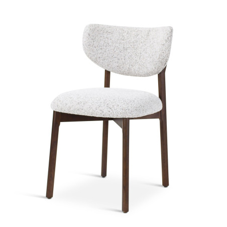 Chaise Blake CASTLE LINE avec pieds en bois foncé coloris Stone - Vue latérale I Axodeco.fr