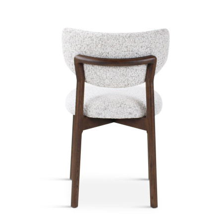 Chaise Blake CASTLE LINE avec pieds en bois foncé coloris Stone - Vue de dos I Axodeco.fr