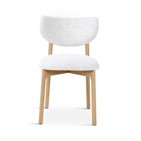 Chaise Blake CASTLE LINE avec pieds en bois naturel coloris Ivory - Vue de face I Axodeco.fr