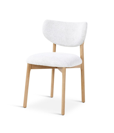 Chaise Blake CASTLE LINE avec pieds en bois naturel coloris Ivory - Vue latérale I Axodeco.fr
