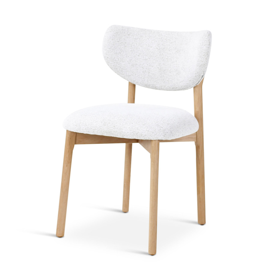 Chaise Blake CASTLE LINE avec pieds en bois naturel coloris Ivory - Vue latérale I Axodeco.fr