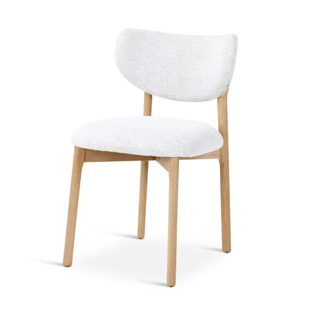 Chaise Blake CASTLE LINE avec pieds en bois naturel coloris Ivory - Vue latérale I Axodeco.fr