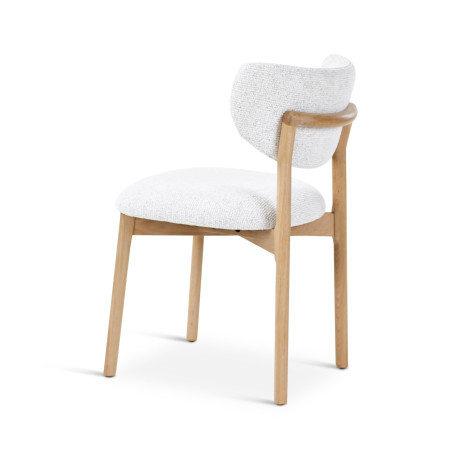 Chaise Blake CASTLE LINE avec pieds en bois naturel coloris Ivory - Vue latérale I Axodeco.fr