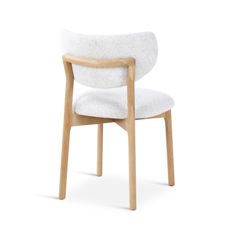 Chaise Blake CASTLE LINE avec pieds en bois naturel coloris Ivory - Vue latérale I Axodeco.fr