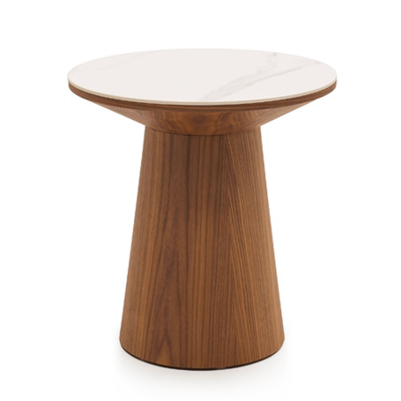 Table d'appoint CASTLE LINE en noyer Clarice - Vue de face I Axodeco.fr