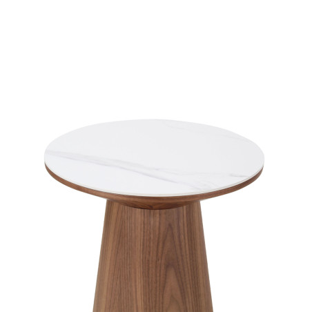 Table d'appoint CASTLE LINE en noyer Clarice - Vue de face I Axodeco.fr