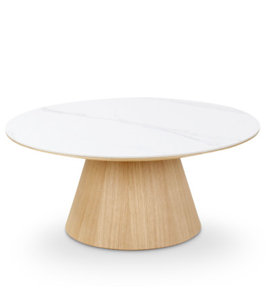Table basse CASTLE LINE en chêne naturel Clarice - Vue de face I Axodeco.fr