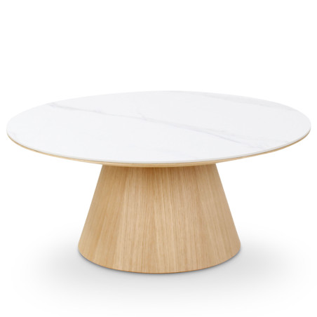 Table basse CASTLE LINE en chêne naturel Clarice - Vue de face I Axodeco.fr