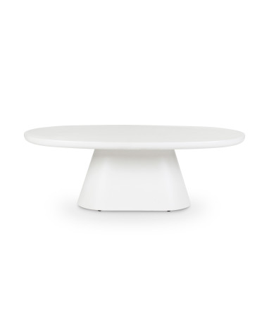 Table basse CASTLE LINE en micro ciment Jade - Coloris blanc - Vue de face I Axodeco.fr
