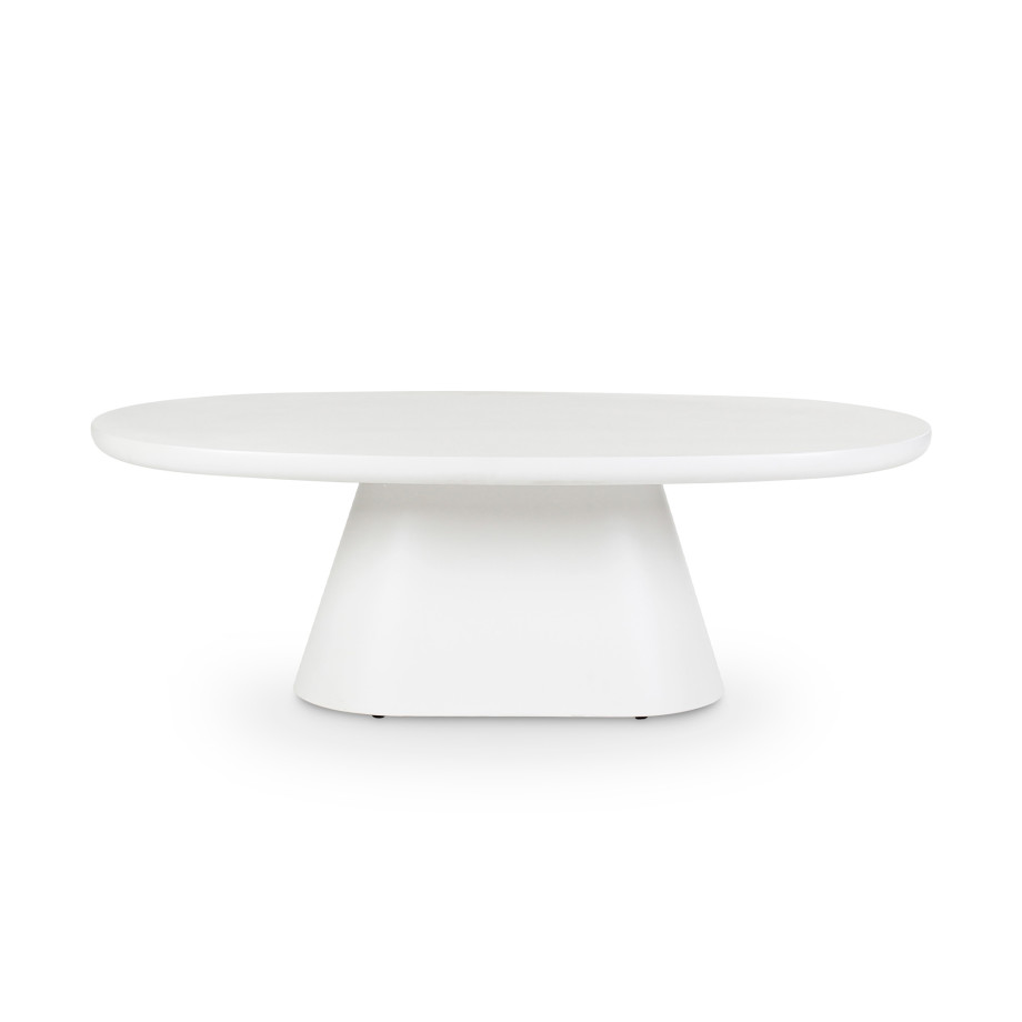 Table basse CASTLE LINE en micro ciment Jade - Coloris blanc - Vue de face I Axodeco.fr