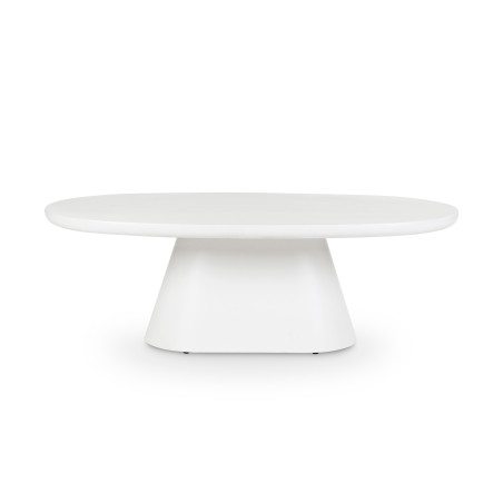 Table basse CASTLE LINE en micro ciment Jade - Coloris blanc - Vue de face I Axodeco.fr