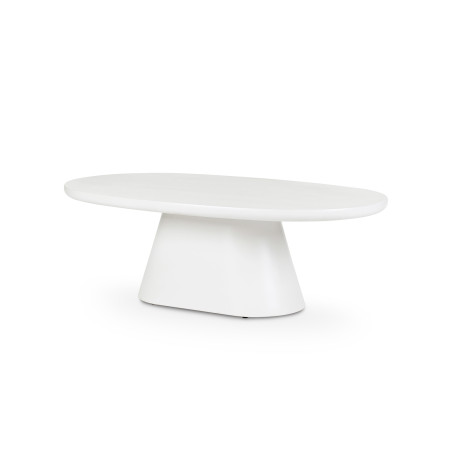 Table basse CASTLE LINE en micro ciment Jade -Coloris blanc- Vue latérale I Axodeco.fr