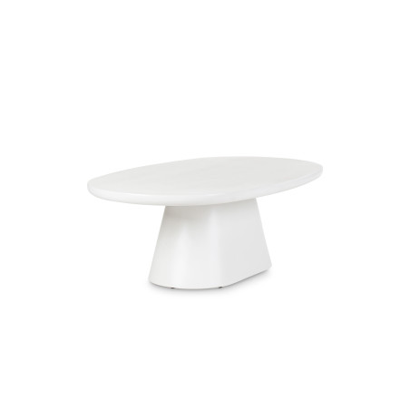 Table basse CASTLE LINE en micro ciment Jade -Coloris blanc- Vue latérale I Axodeco.fr