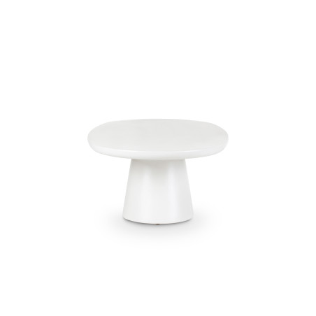 Table basse CASTLE LINE en micro ciment Jade -Coloris blanc- Vue de côté I Axodeco.fr