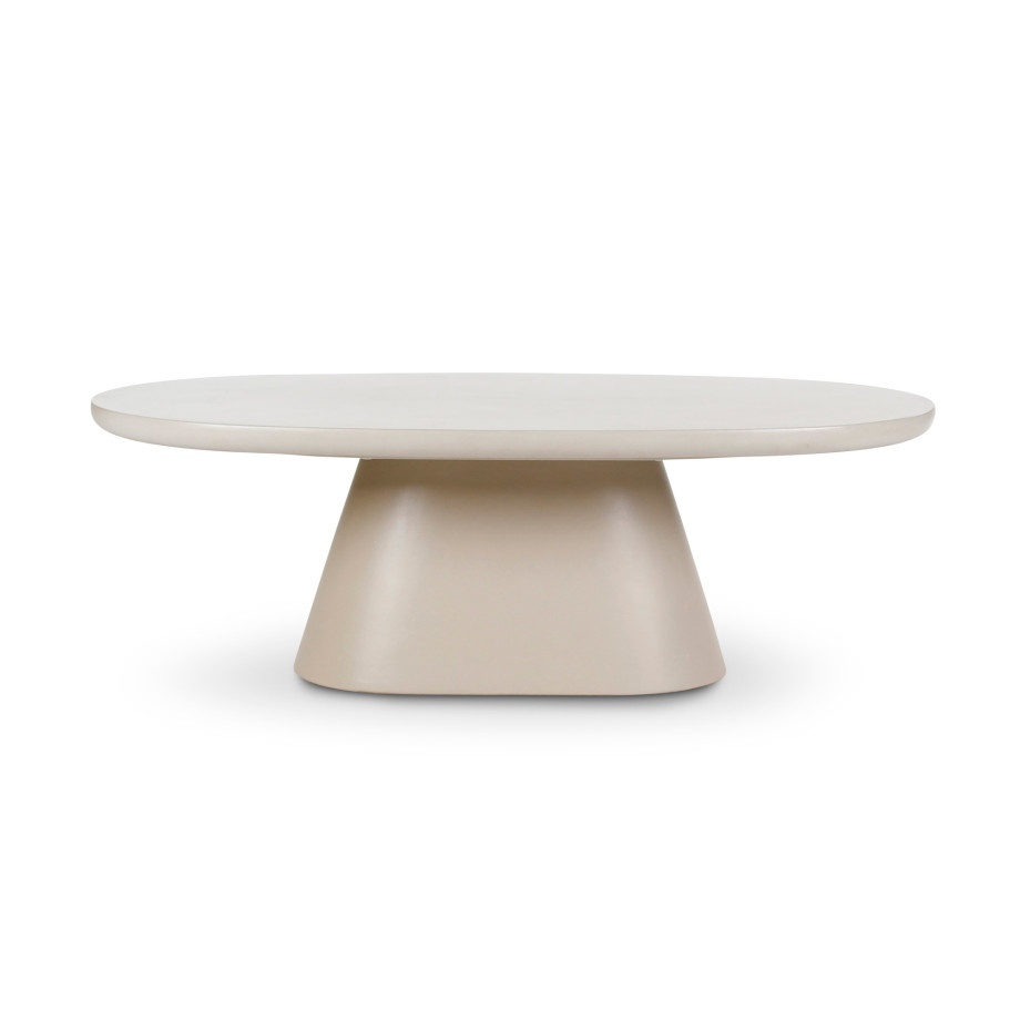 Table basse CASTLE LINE en micro ciment Jade -Coloris beige- Vue de face I Axodeco.fr