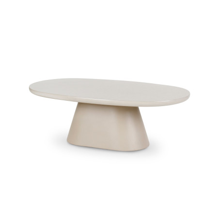 Table basse CASTLE LINE en micro ciment Jade -Coloris beige- Vue  latérale I Axodeco.fr