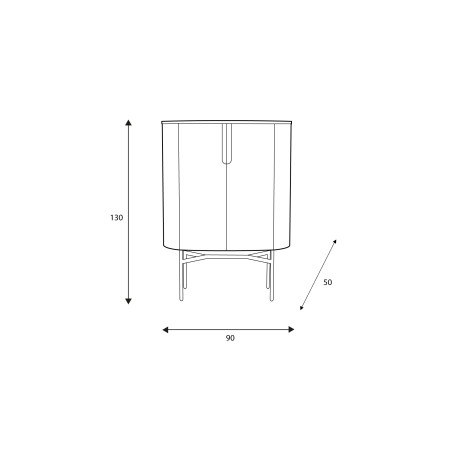 Meuble de bar Amandine CASTLE LINE en noyer et métal noir - Dimensions I Axodeco.fr