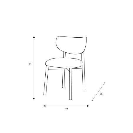Lot de 2 chaises Blake CASTLE LINE avec pieds bois - Dimensions I Axodeco.fr