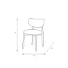 Lot de 2 chaises Blake CASTLE LINE avec pieds bois - Dimensions I Axodeco.fr