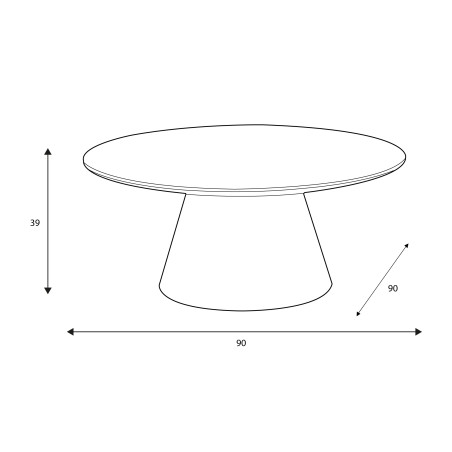 Table basse ronde Clarice CASTLE LINE diamètre 90 cm - Dimensions I Axodeco.fr