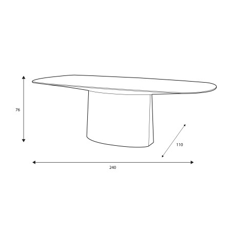 Table de salle à manger en bois Nata CASTLE LINE - Dimensions I Axodeco.fr