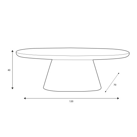 Table basse en microciment Jade CASTLE LINE - Dimensions / Axodeco.fr