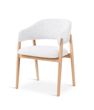 Chaise Conor CASTLE LINE avec pieds en bois naturel coloris Ivory - Vue latérale I Axodeco.fr