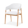 Chaise Conor CASTLE LINE avec pieds en bois naturel coloris Ivory - Vue latérale I Axodeco.fr