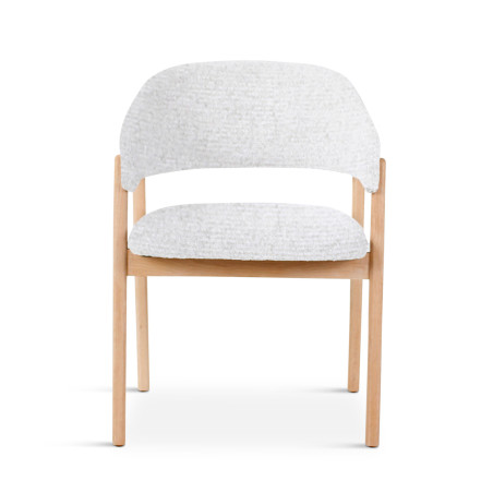 Chaise Conor CASTLE LINE avec pieds en bois naturel coloris Ivory - Vue de face I Axodeco.fr