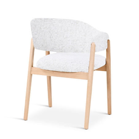 Chaise Conor CASTLE LINE avec pieds en bois naturel coloris Ivory - Vue de dos I Axodeco.fr