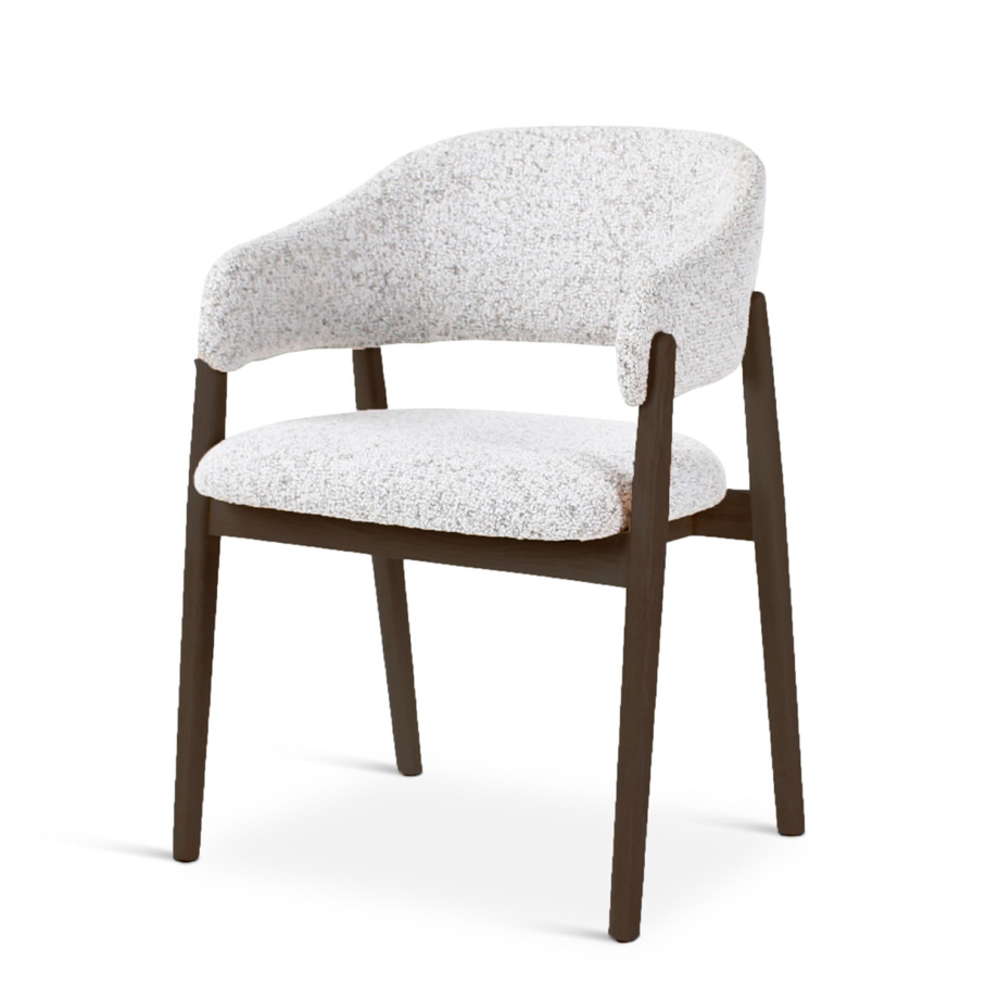 Chaise Conor CASTLE LINE avec pieds en bois naturel coloris Stone - Vue latérale I Axodeco.fr