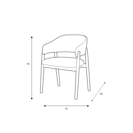 Chaise Conor CASTLE LINE - Dimensions I Axodeco.fr