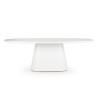 Table de salle à manger CASTLE LINE en micro ciment Jade -Coloris snow- Vue de face I Axodeco.fr