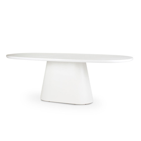 Table basse CASTLE LINE en micro ciment Jade -Coloris snow- Vue latérale I Axodeco.fr