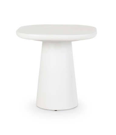 Table d'appoint CASTLE LINE en micro ciment Jade -Coloris snow- Vue de face I Axodeco.fr