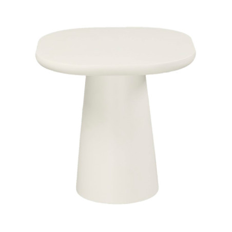 Table d'appoint CASTLE LINE en micro ciment Jade -Coloris snow- Vue de côté I Axodeco.fr
