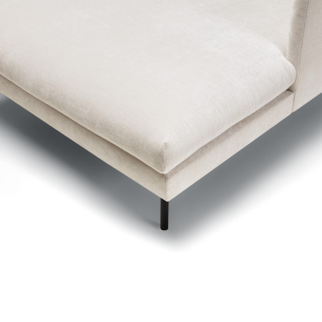 Canapé SITS angle en velours chenillé coloris cream Ashton avec pieds metal - Focus 2 | Axodeco.fr