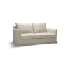 Canapé SITS 2 places pur lin Sally coloris naturel avec jupette - Vue de côté I Axodeco.fr