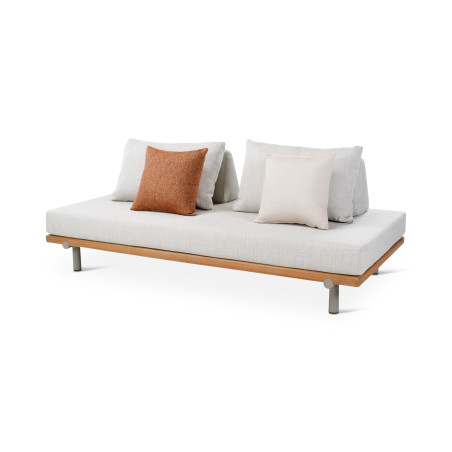 Canapé outdoor Emilio Castle Line 2 places en teck - Vue latérale| Axodeco.fr