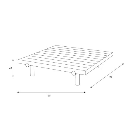 Table basse outdoor CASTLE LINE Emilio en teck Filaire I Axodeco.fr