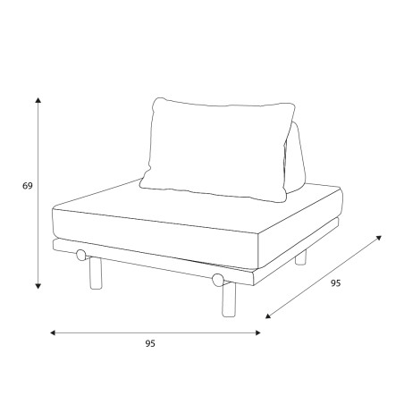 Module de canapé outdoor Emilio Castle Line - Filaire| Axodeco.fr