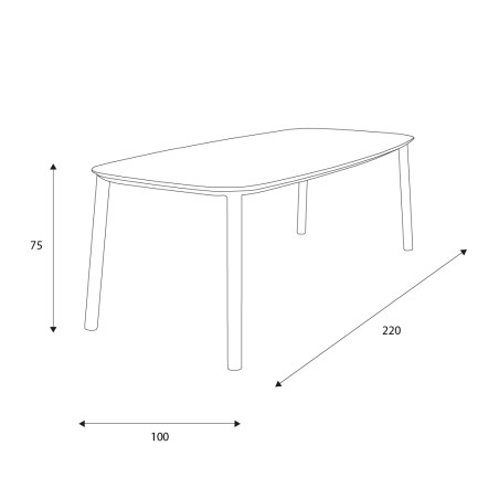 Table de repas CASTLE LINE Liv - Filaire I Axodeco.fr