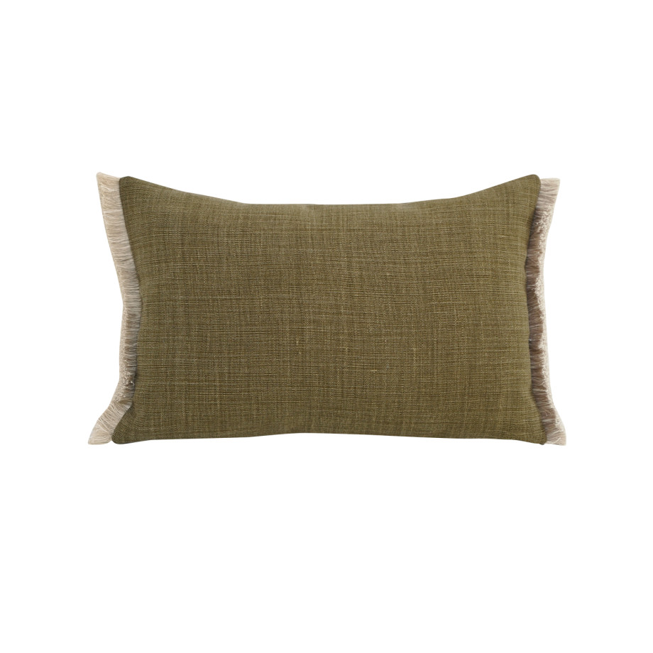 Coussin Apache MÔTHI - 45x30 - coloris olive - face